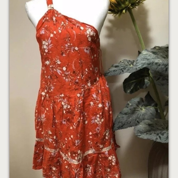 Free People One Shoulder Mini Resort Vacation Dress S - Picture 5 of 7